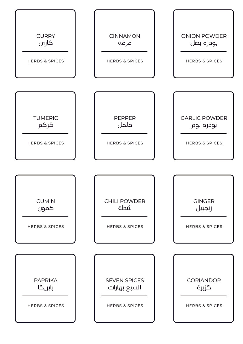 The Minimal Spice Labels – Classic