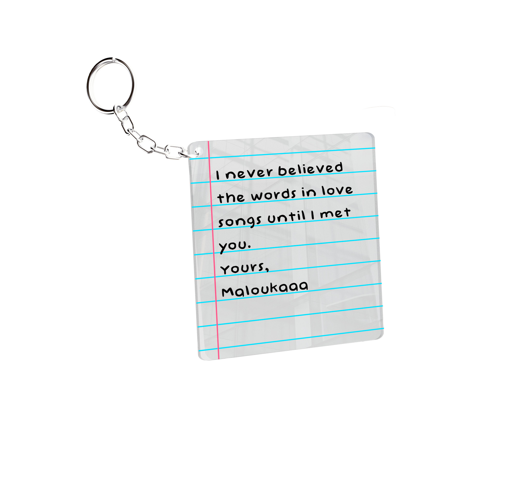 Customize Love Note keychain