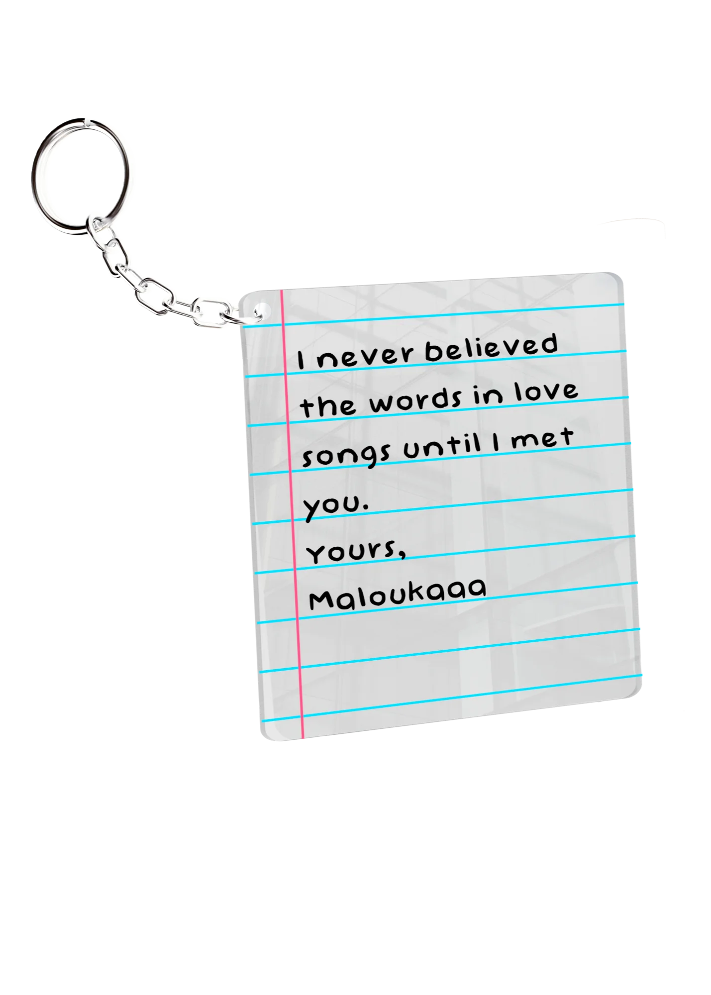 Customize Love Note keychain