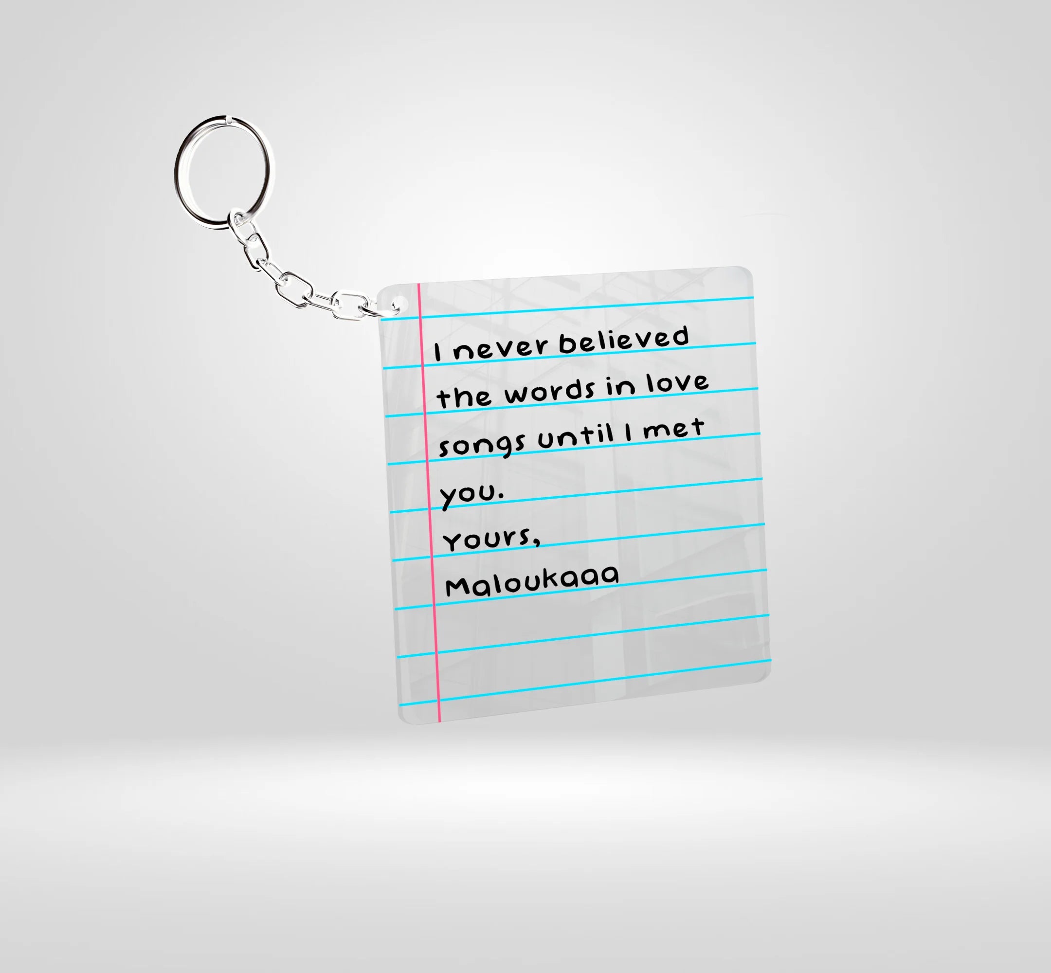 Customize Love Note keychain