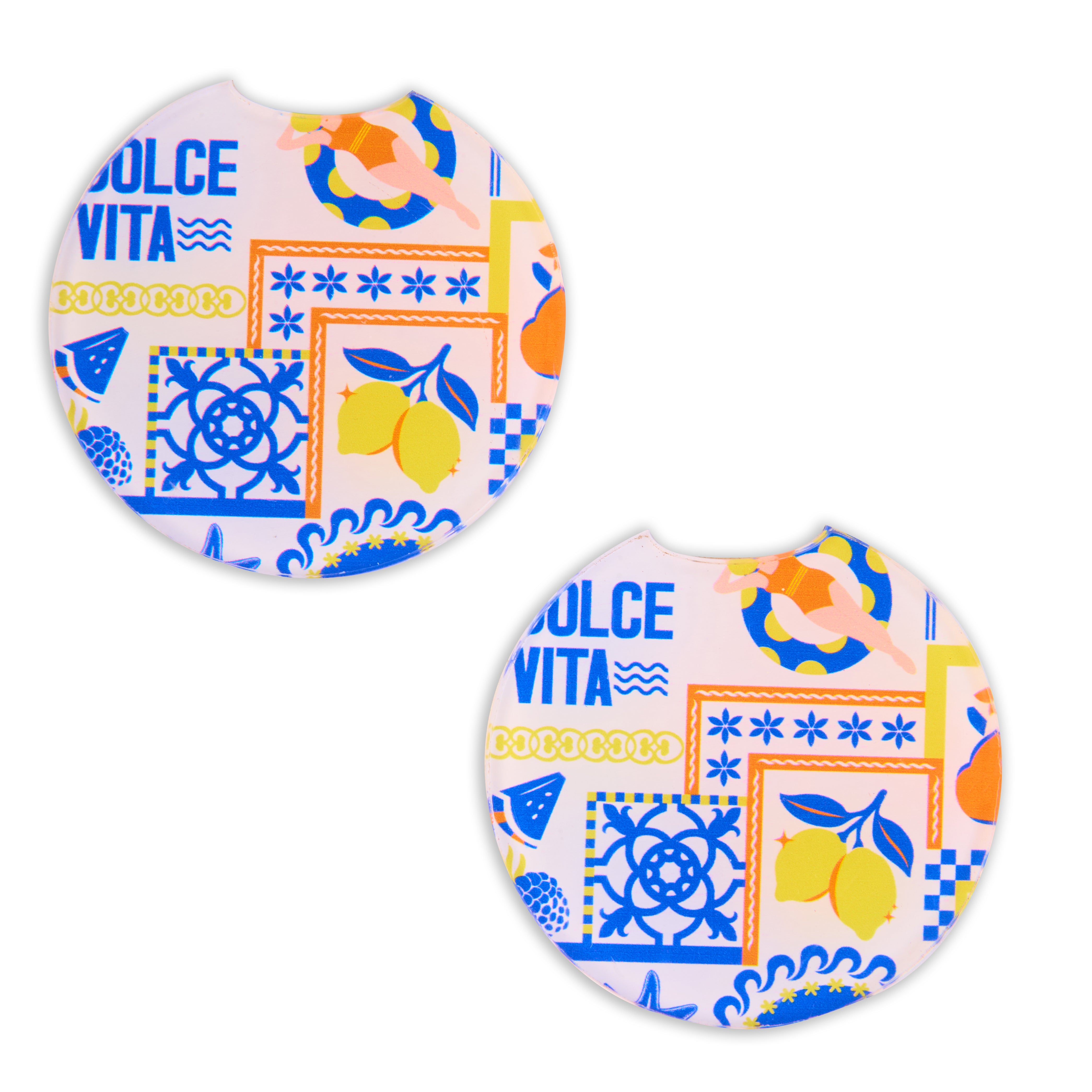 Sunshine Sips -  Set of 2 Car Coasters