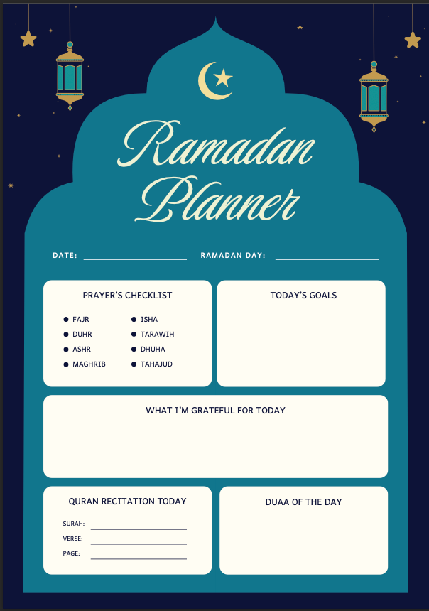 Ramadan, Intentionally Planner
