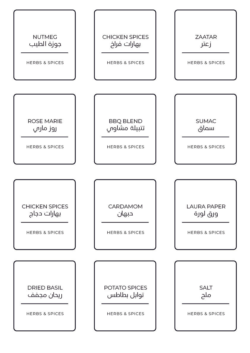 The Minimal Spice Labels – Classic