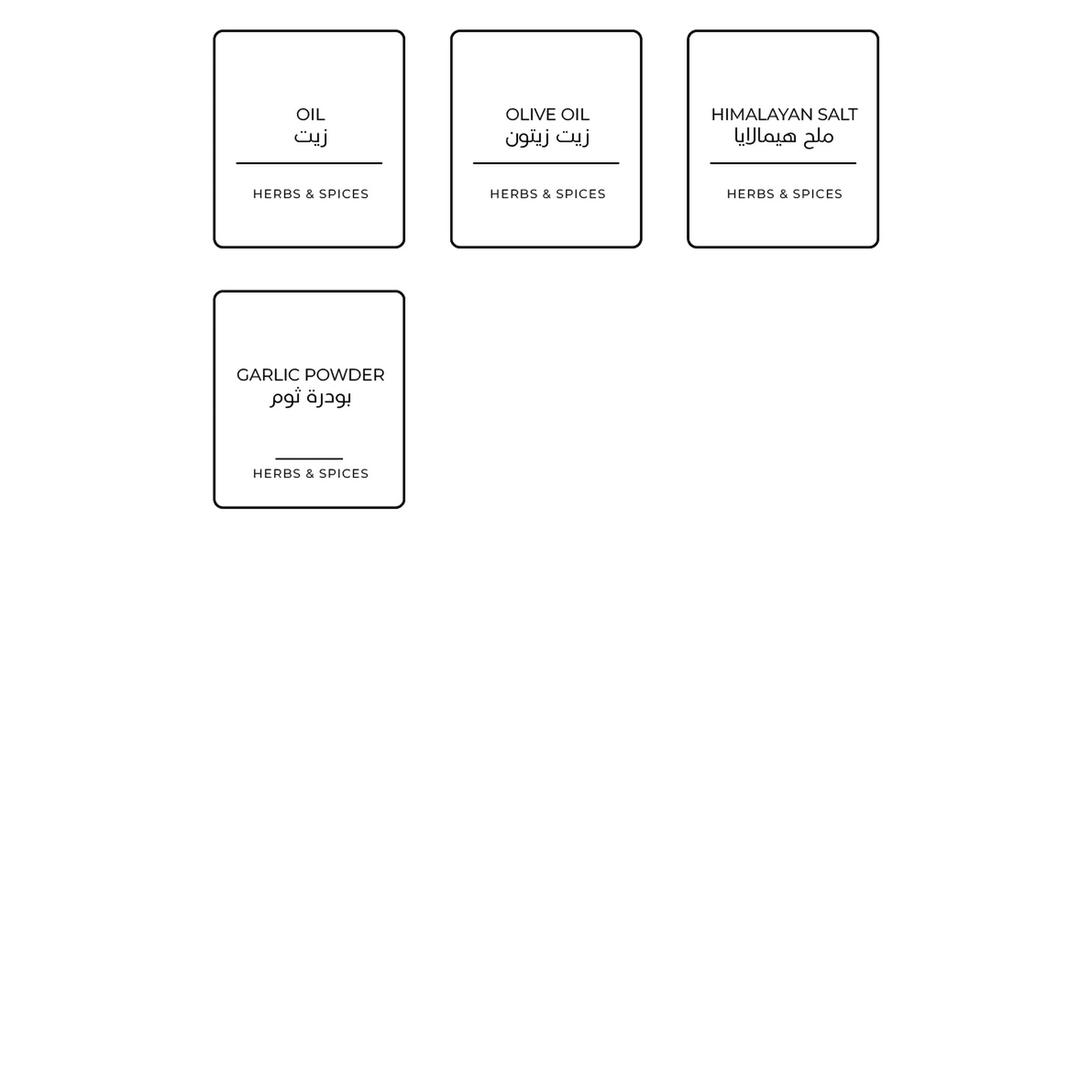 The Minimal Spice Labels – Classic